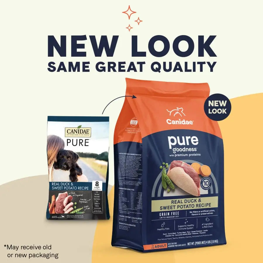 CANIDAE PURE Grain-Free Real Duck & Sweet Potato Recipe Best Dry Dog Food Brands Canidae CPD