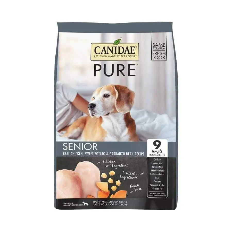 CANIDAE PURE Grain-Free Senior Real Chicken Sweet Potato & Garbanzo Bean Recipe Dry Dog Food Canidae CPD