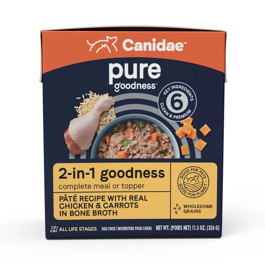 CANIDAE PURE goodness 2-in-1 Pate Wet Dog Food 11.5 oz CANIDAE