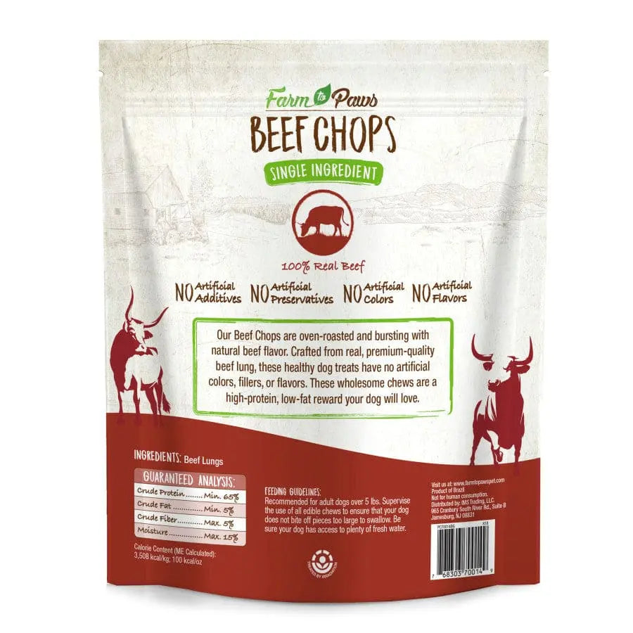 Cadet Farm to Paws Beef Chops - Natural Dog Chews 8 oz Cadet