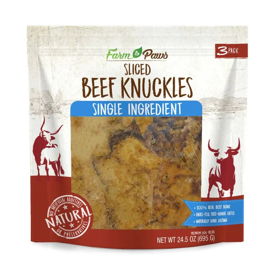 Cadet Farm to Paws Sliced Beef Knuckle Bones - Natural Dog Chews Cadet