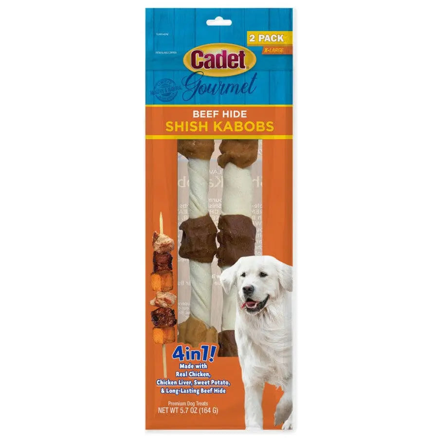 Cadet Gourmet Beef Hide Shish Kabob Dog Treats Cadet