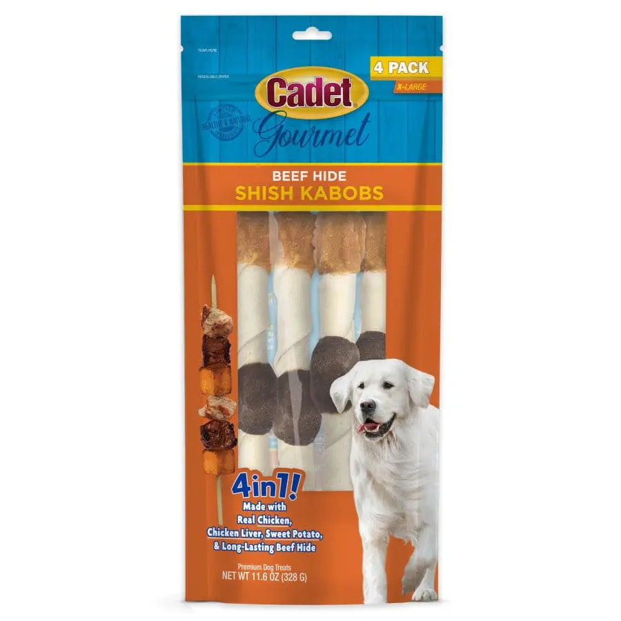 Cadet Gourmet Beef Hide Shish Kabob Dog Treats Cadet