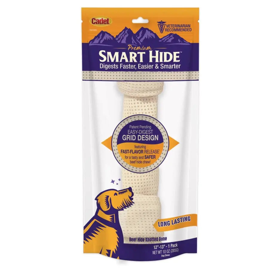 Cadet Smart Hide Easily Digestible Rawhide Knotted Bone for Dogs Cadet