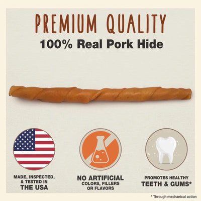 Cadet® Pork Hide Roll Dog Treats 10 Inch Cadet®