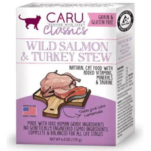 Caru Pet Food Classic Wild Salmon and Turkey Stew Grain-Free Wet Cat Food Caru Pet Food