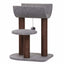 Catry, Cat Tree Cat Tower for Cat Activity with Scratching Post Paper Rope Toy Ball, Felt, Gray PetPals Group