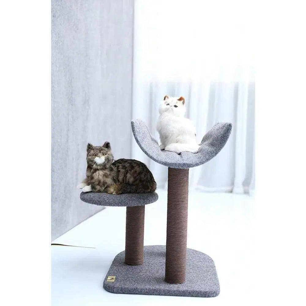 Catry, Cat Tree Cat Tower for Cat Activity with Scratching Post Paper Rope Toy Ball, Felt, Gray PetPals Group