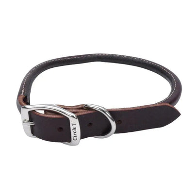 Circle T Latigo Leather Round Dog Collar Brown Circle T CPD