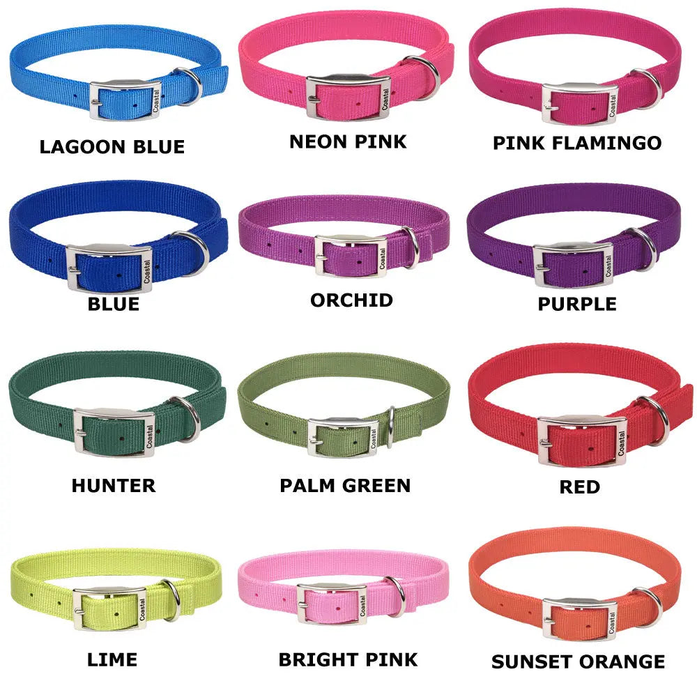 Coastal Flat Buckle Double Ply Nylon Collars & Leads Coastal Pet