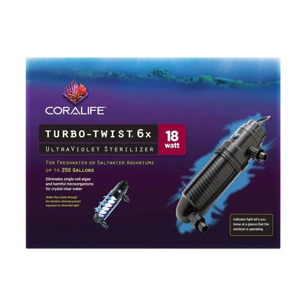 Coralife® 6X Turbo Twist UV Sterilizer 18 Watt 16.25 X 8.75 X 3.13 Inch Coralife®