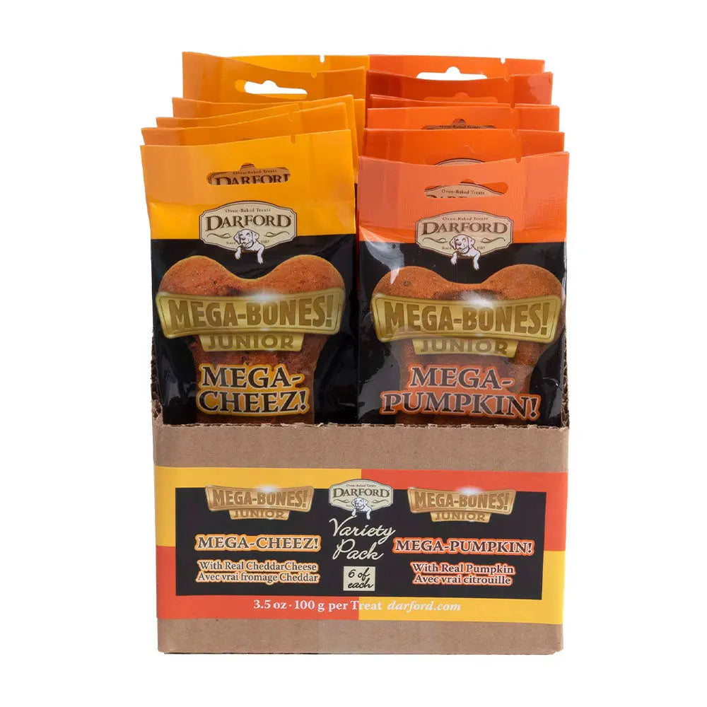 Darford Mega Bone JR Variety Pack Cheese/Pumpkin 6 Each Flavor Dog Treats Darford®