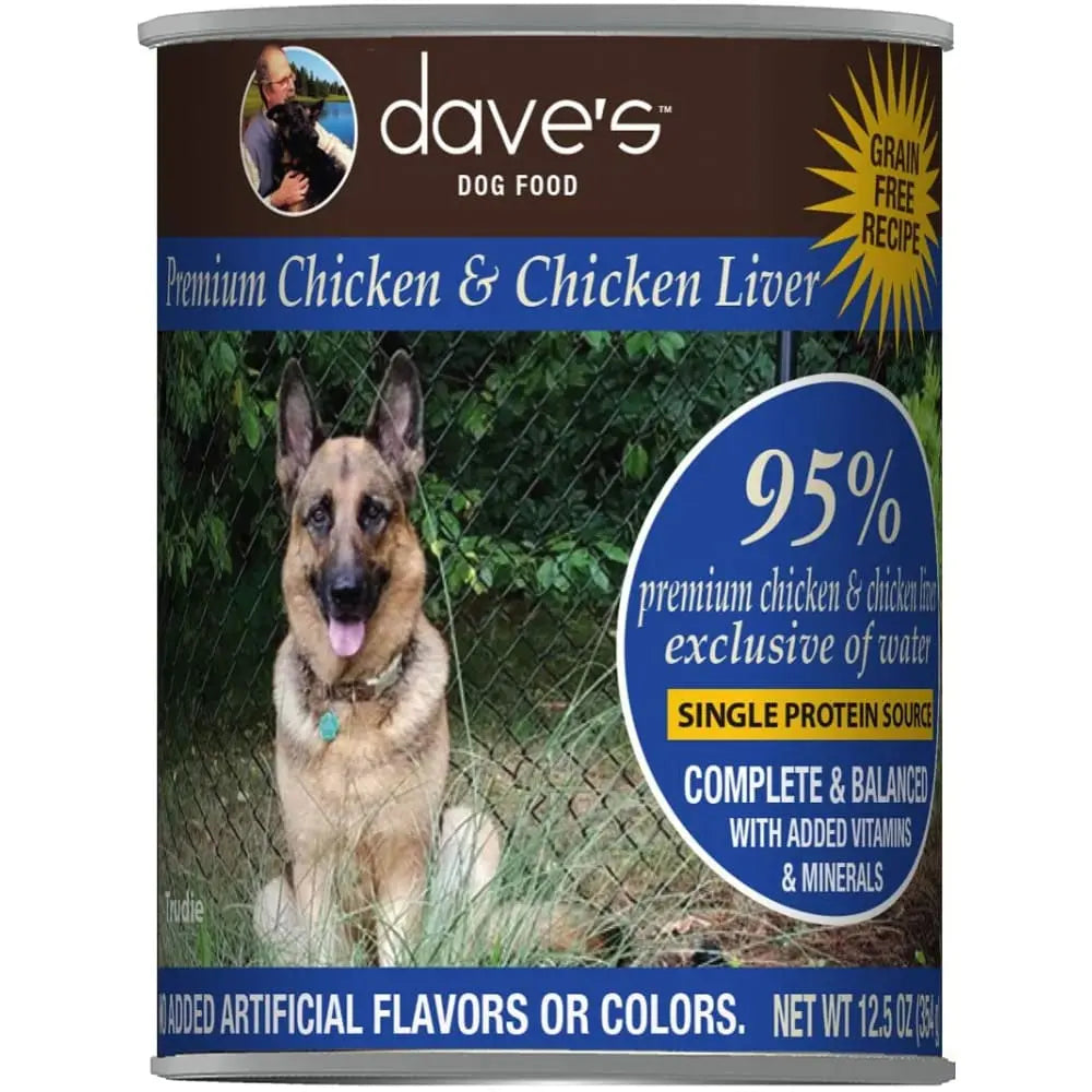 Dave's Pet Food™ 95% Premium Meat™ Grain Free Chicken & Chicken Liver Dog Food 13 Oz x 12 Count Dave's Pet Food