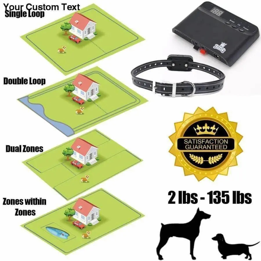 Dog 3 Sided Invisible Fence Wire Electric Pet System Containment Collar Transmitter Waterproof Talis Us