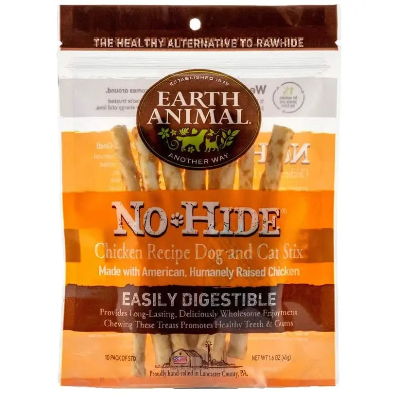 Earth Animal No Hide Chicken Stix Dog Treats, 10 Pack Earth Animal