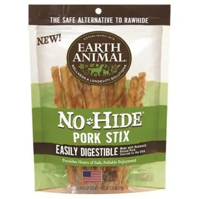 Earth Animal NoHide Pork Stix 10 Pk Earth Animal