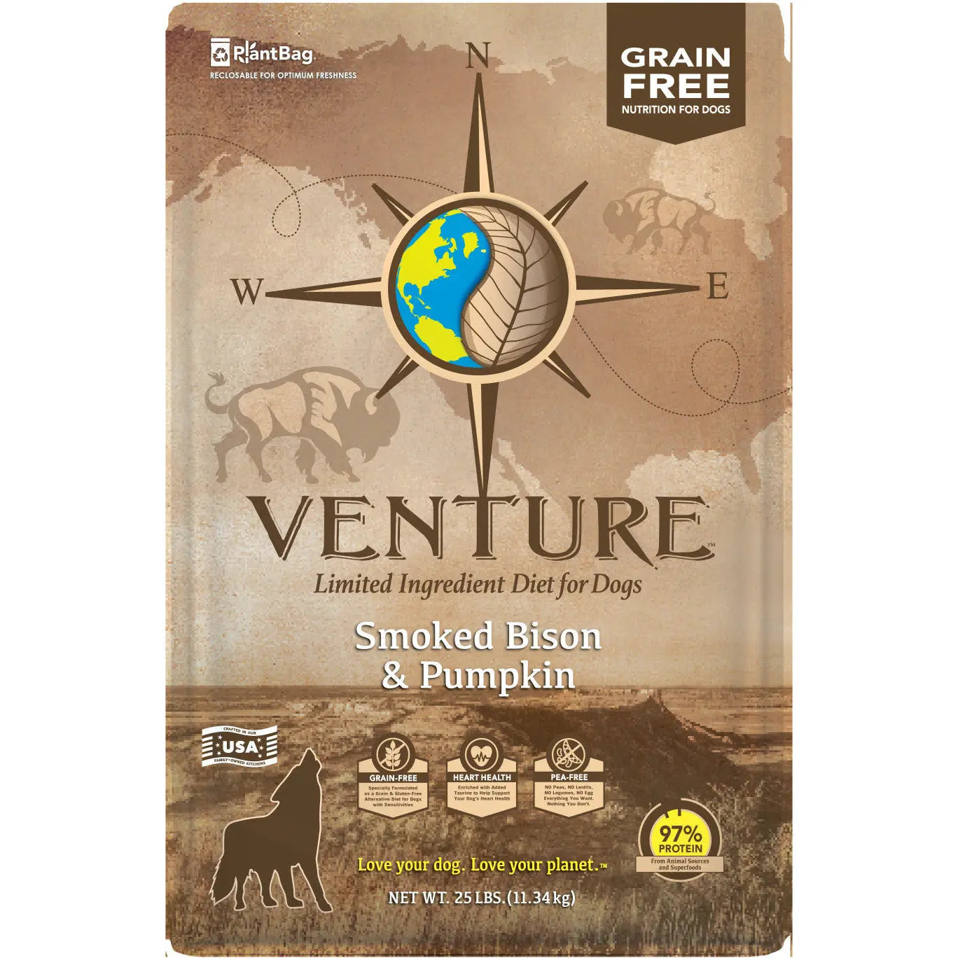 Earthborn Holistic Venture LID Dry Dog Food Smoked Bison & Pumpkin Earthborn Holistic