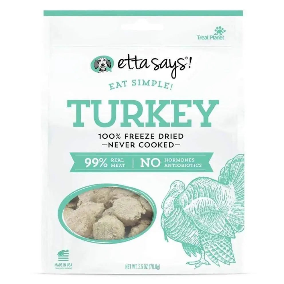 Etta Says! Eat Simple 100% Freeze Dried Turkey Dog Treats 2.5 oz Etta Says