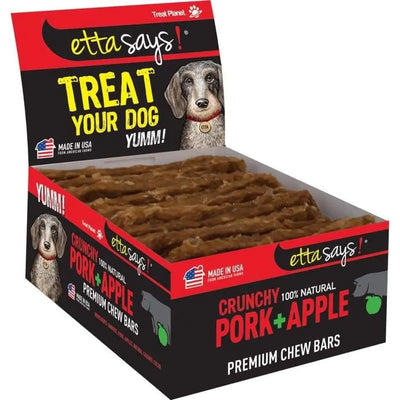 Etta Says! Premium Crunchy Bars Pork & Apple Dog Treats Etta Says