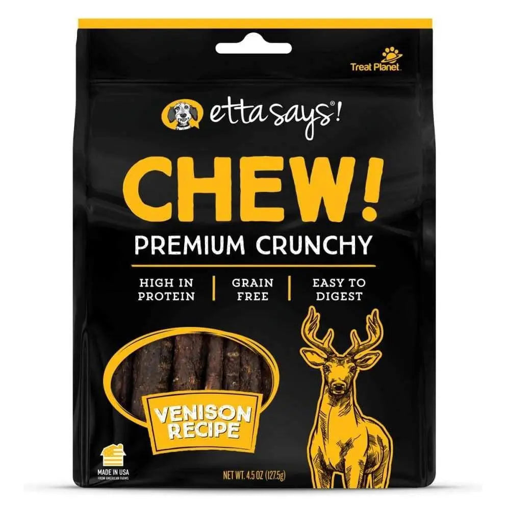 Etta Says! Premium Crunchy Venison Chew Dog Treats 4.5 oz Etta Says