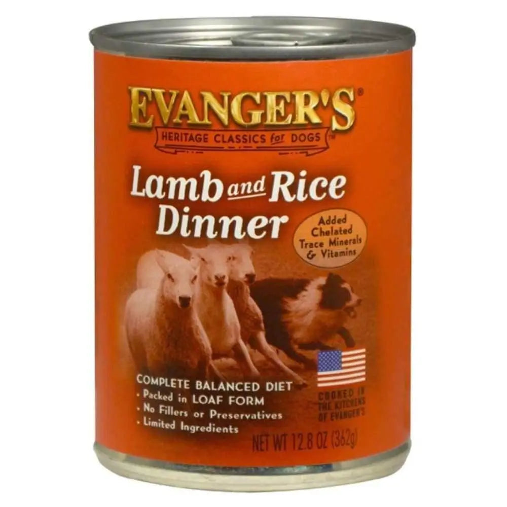 Evanger's Heritage Classic Lamb & Rice Dinner Canned Dog Food 12.8 oz, case of 12 Evanger's