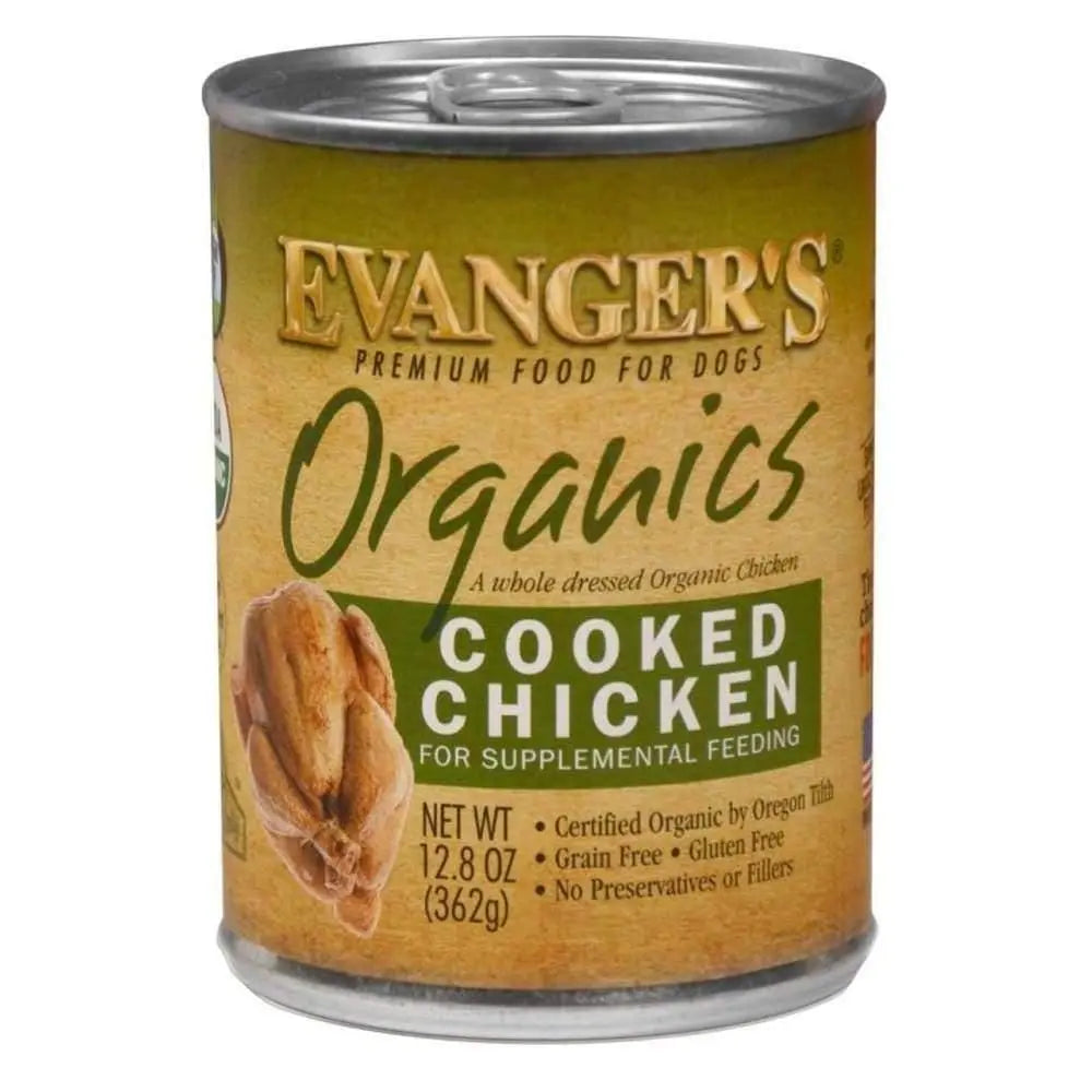 Evanger's Organics Cooked Chicken Canned Dog Food 12ea/12.8 oz Evanger's