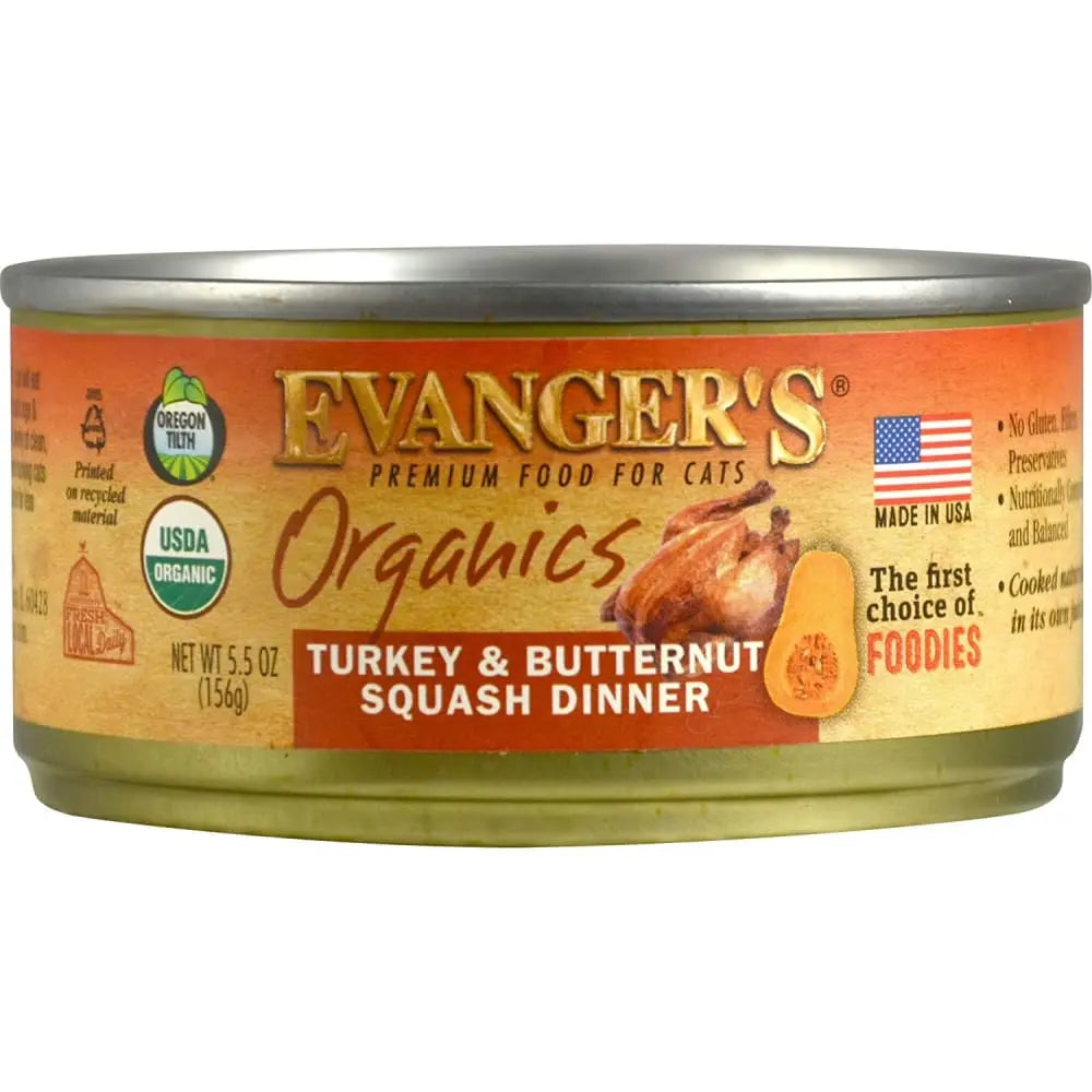 Evanger's Organics Turkey & Butternut Squash Dinner Canned Cat Food Evanger's