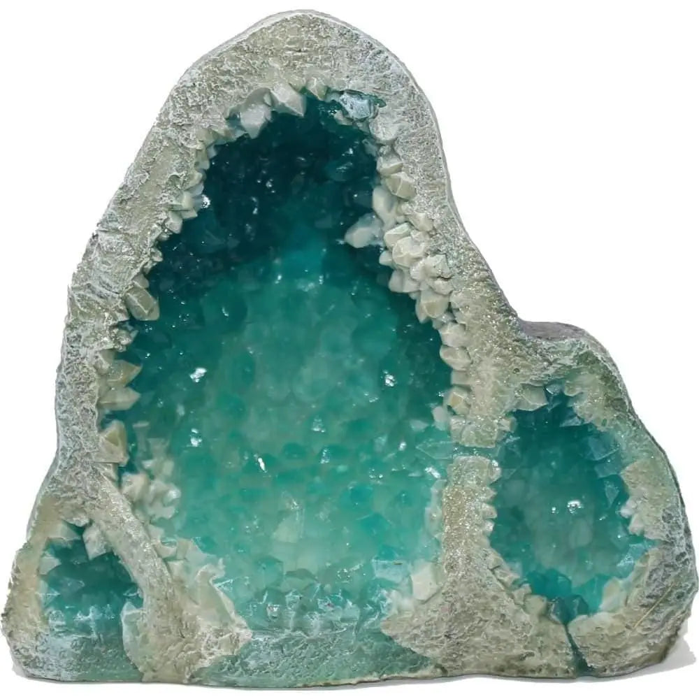 Exotic Environments Blue Glow In Dark Geode Stone Aquarium Decorations Blue Ribbon Pet