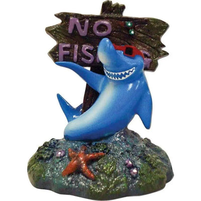 Exotic Environments Cool Shark No Fishing Sign Blue Ribbon Pet