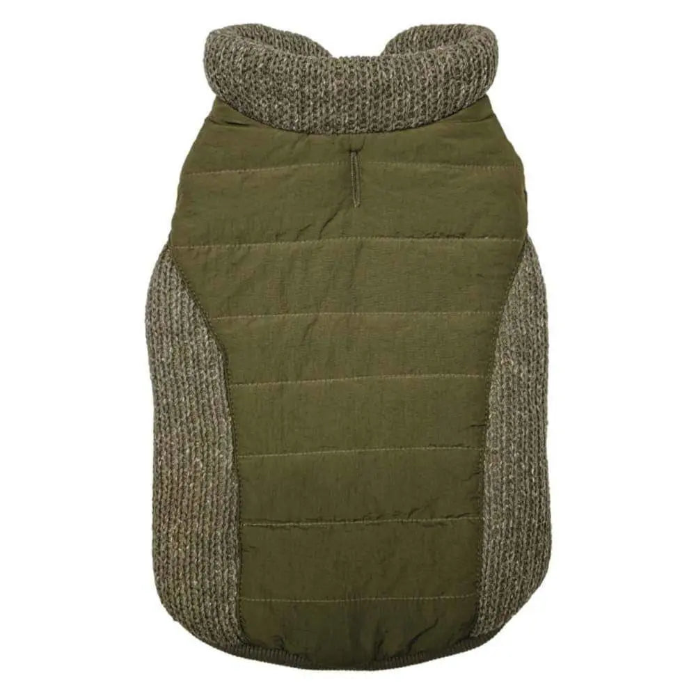 Fashion Pet Sweater Trim Puffy Coat Reversible Olive 1ea/Extra-Large Fashion Pet CPD