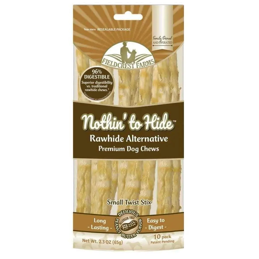 Fieldcrest Farms Nothin' to Hide Peanut Butter Twist Sticks Dog Treat Fieldcrest Farms