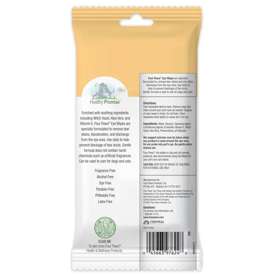 Four Paws Healthy Promise Pet Eye Wipes 35 ct Four Paws