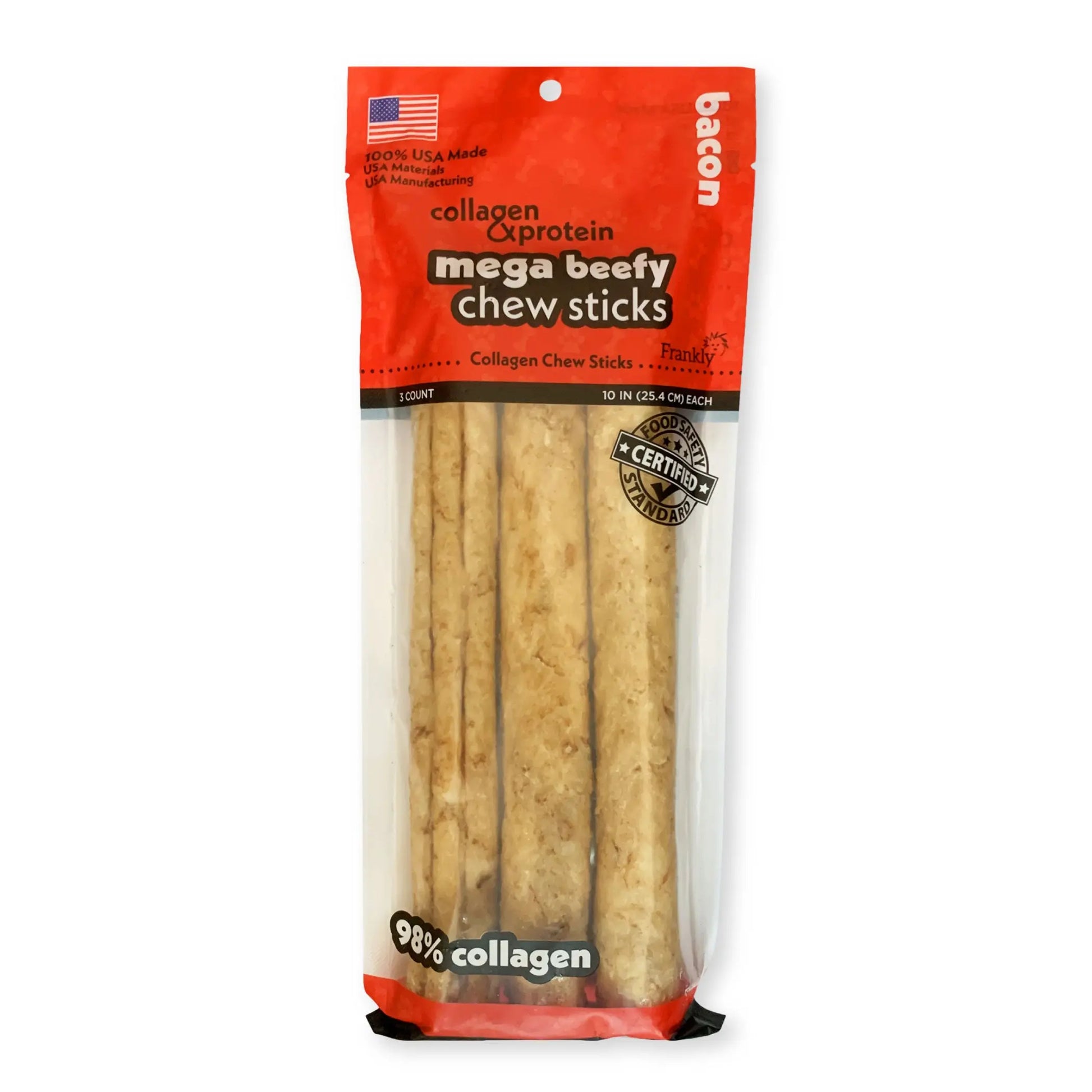 Frankly Pet Collagen Mega Beefy Bacon Sticks Dog Treat Frankly Pet