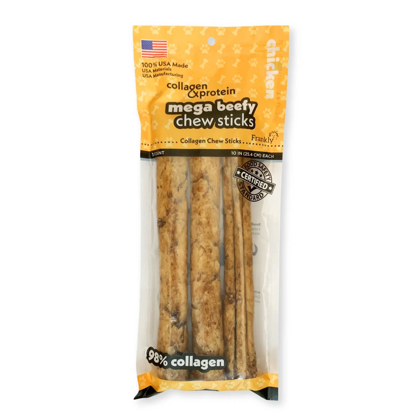 Frankly Pet Collagen Mega Beefy Chew Chicken Sticks Dog Treat Frankly Pet