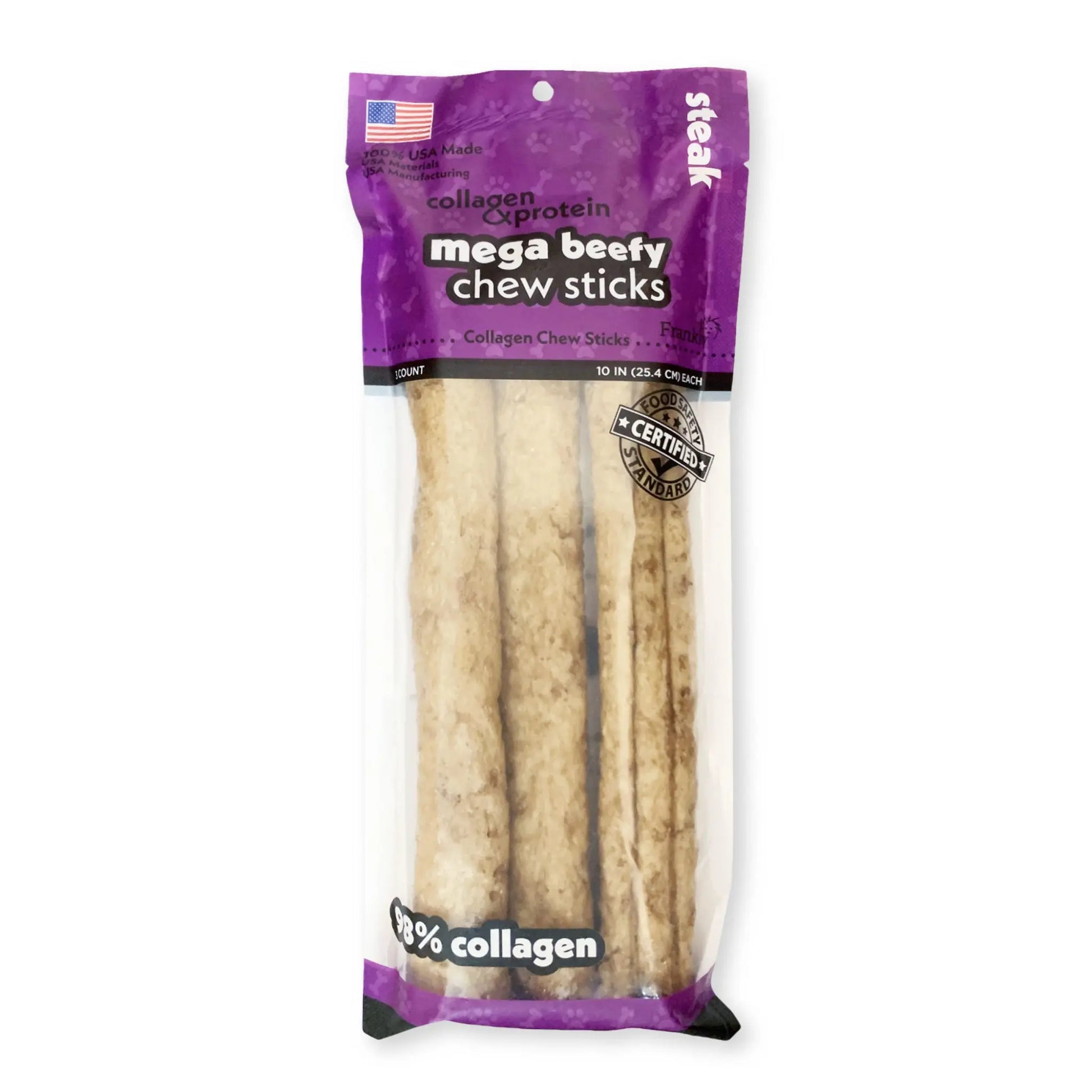 Frankly Pet Collagen Mega Beefy Chew Steak Sticks Dog Treat Frankly Pet