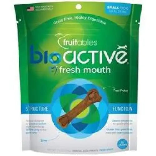 Fruitables Small BioActive Fresh Mouth Dental Chews - 7.3oz. Pouch (15 chews), for dogs up to 25lbs Fruitables