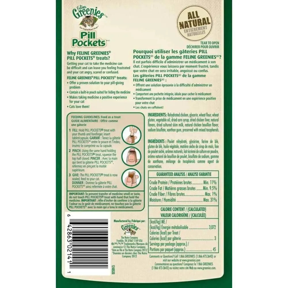 Greenies FELINE Pill Pockets Chicken Flavor Cat Treats Greenies CPD