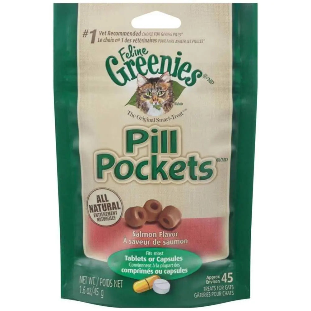 Greenies FELINE Pill Pockets Salmon Flavor Cat Treats Greenies CPD