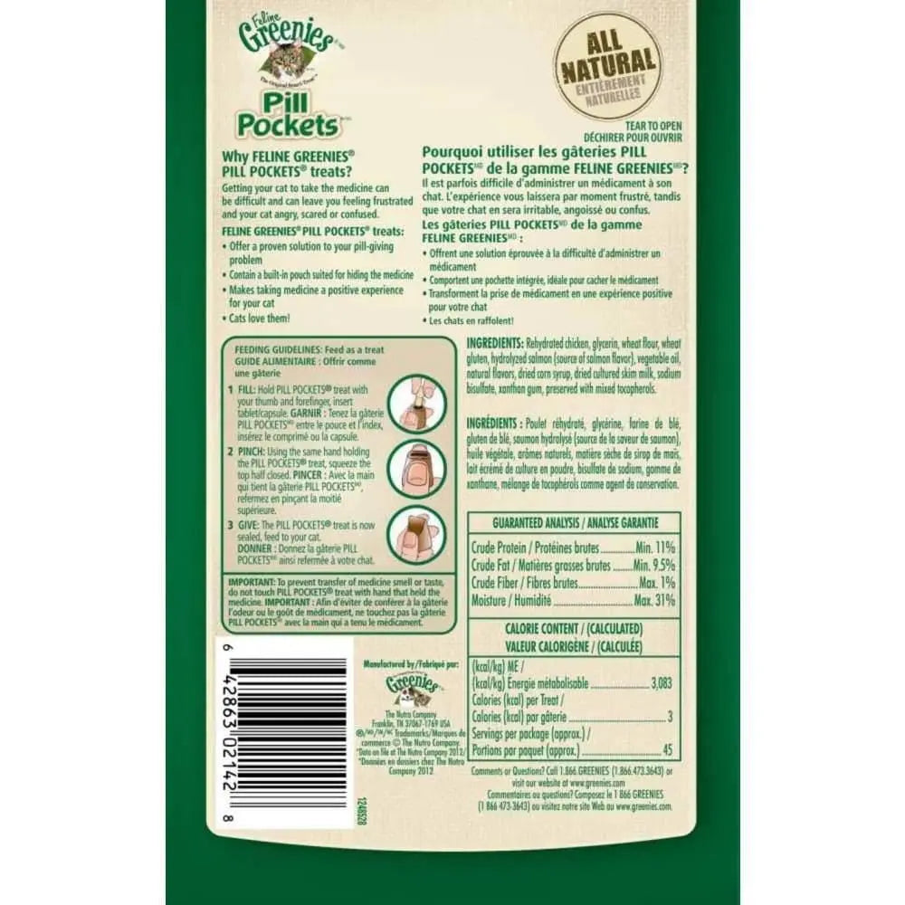 Greenies FELINE Pill Pockets Salmon Flavor Cat Treats Greenies CPD