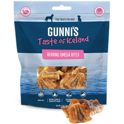 Gunni's Taste of Iceland Heart Healthy Herring Meat Bites Dog Treats 3.0oz Gunni's Taste of Iceland