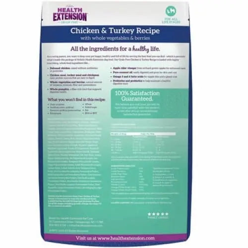 Health Extension Grain Free Chicken / Turkey Dry Dog Food 23.5 lb Health Extension