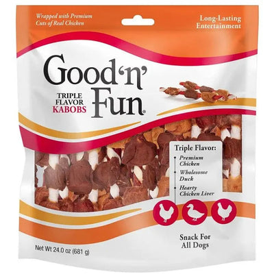 Healthy Hide Good'n' Fun Triple-Flavor Kabobs Chicken, Duck and Chicken Liver Healthy Hide