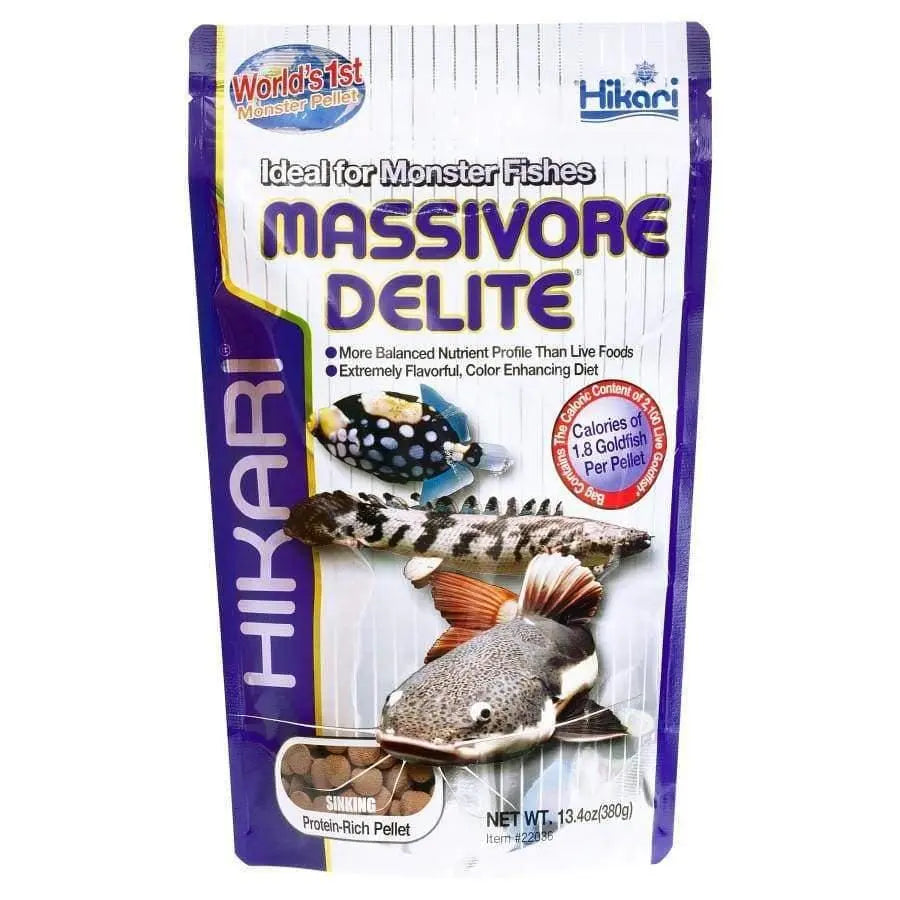 Hikari USA Massivore Delite Carnivore Pellets Fish Food 1ea/13.4 oz, Large Hikari USA