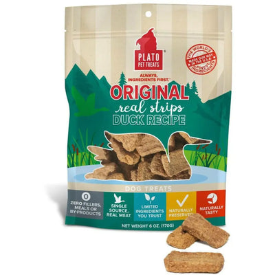 Home Plato Original Real Strips Duck Dog Treats Plato