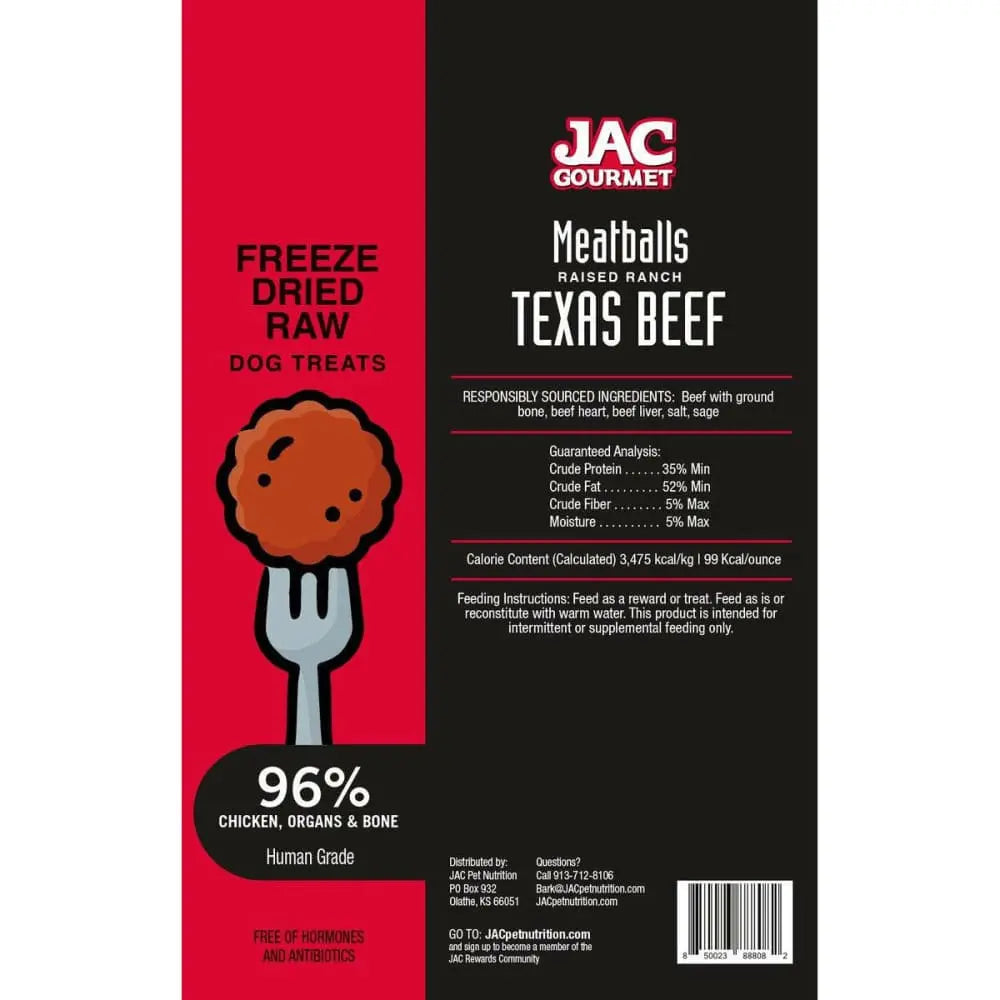 JAC Beef Meatball Treats Freeze Dried 5oz JAC