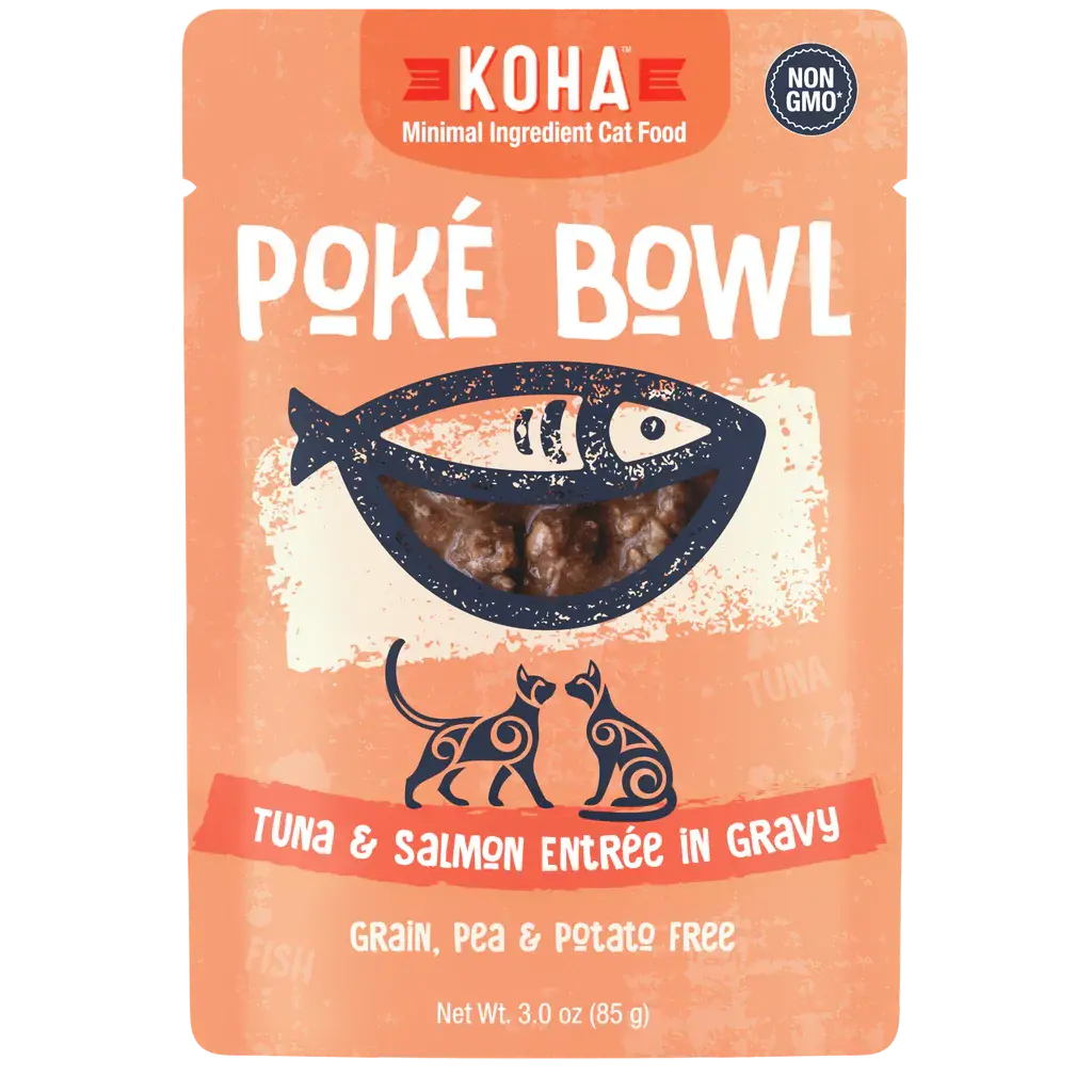 KOHA Poké Bowl Tuna & Salmon Entrée in Gravy for Cats KOHA