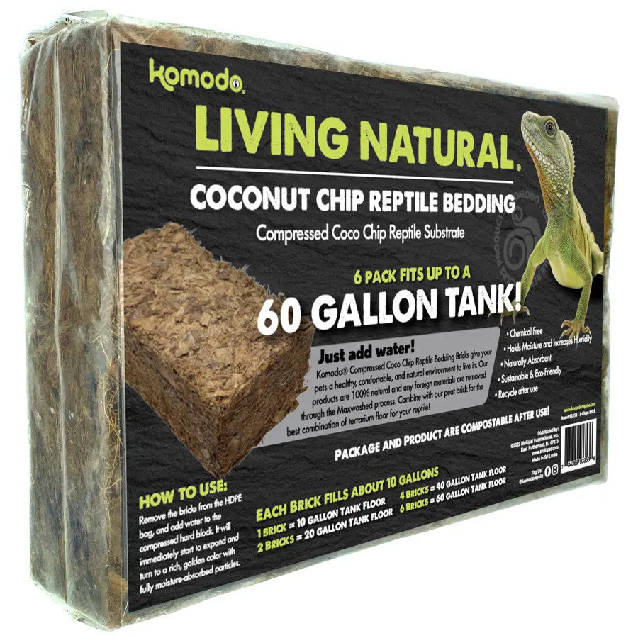 Komodo Living Natural Coconut Chip Reptile Bedding Brick Komodo