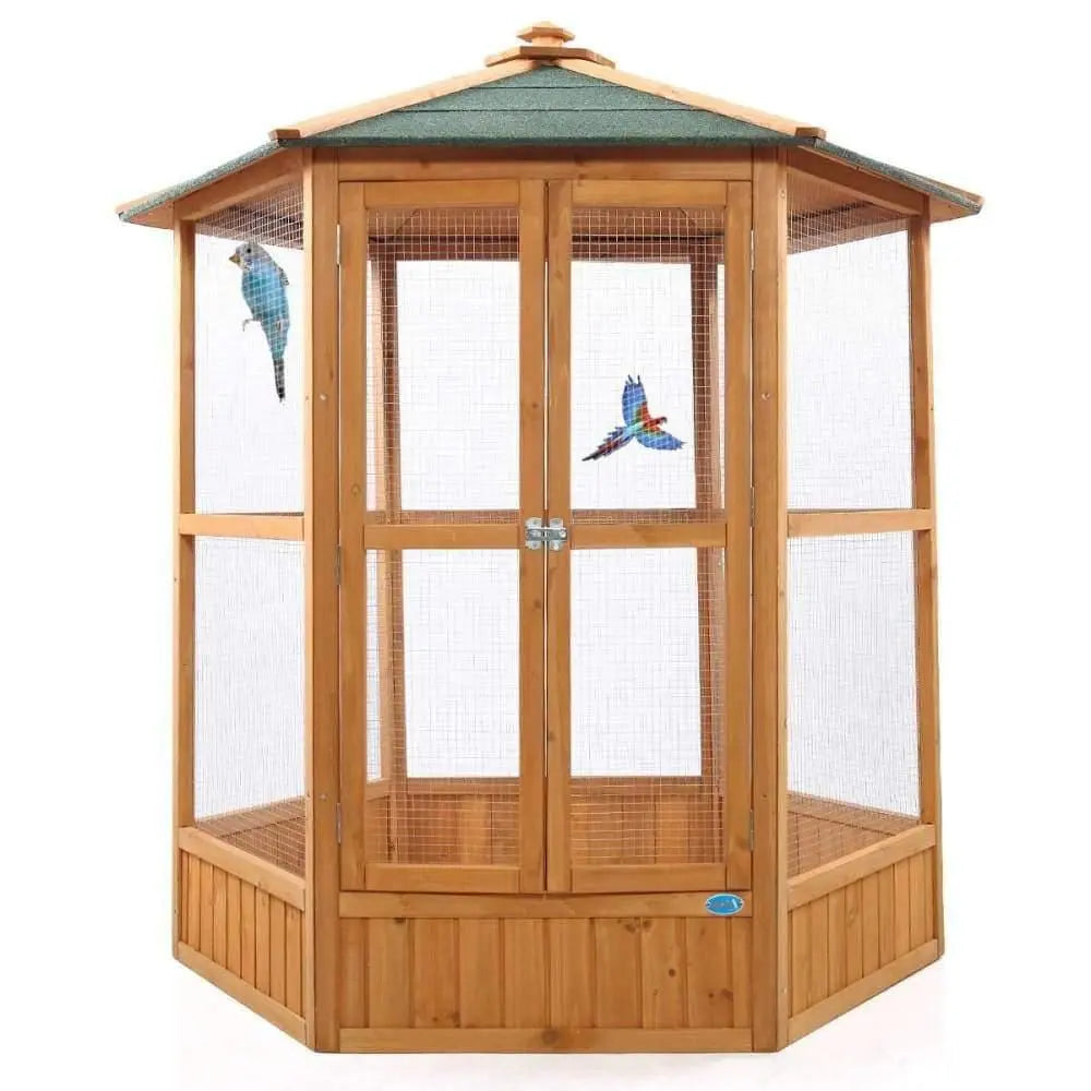 Large Wooden Outdoor Aviary with Covered Roof Wooden Outdoor Bird Cage Talis Us Bird