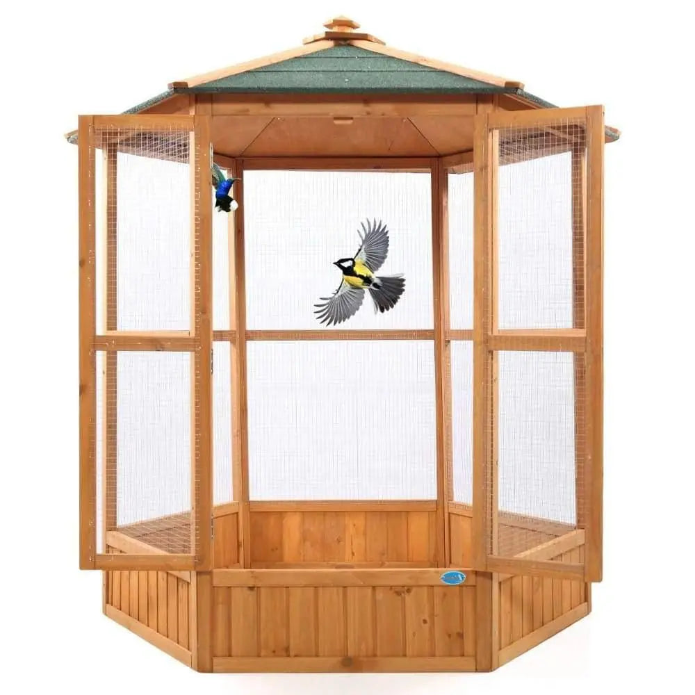 Large Wooden Outdoor Aviary with Covered Roof Wooden Outdoor Bird Cage Talis Us Bird