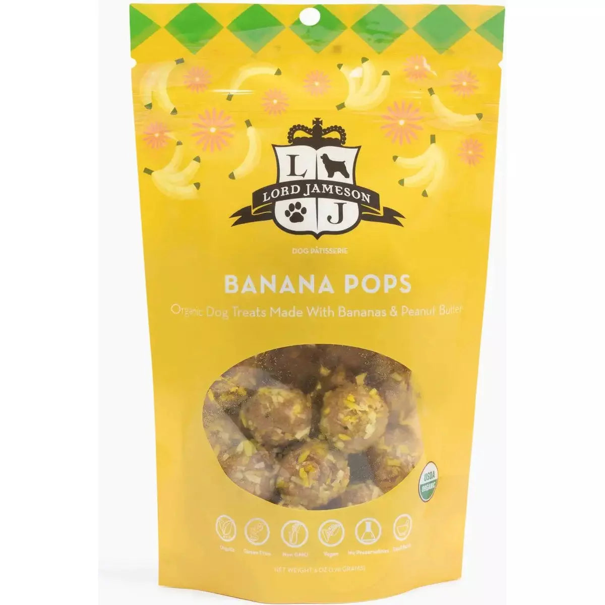 Lord Jameson Banana Pops Organic Dog Treats 6oz Lord Jameson